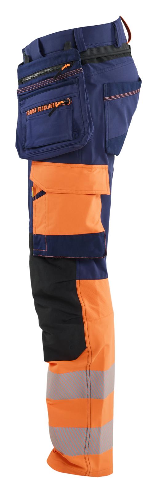 Blaklader High vis ToolRig Werkbroeken 11451648 4-weg stretch HiVis marineblauw-oranje(8953)
