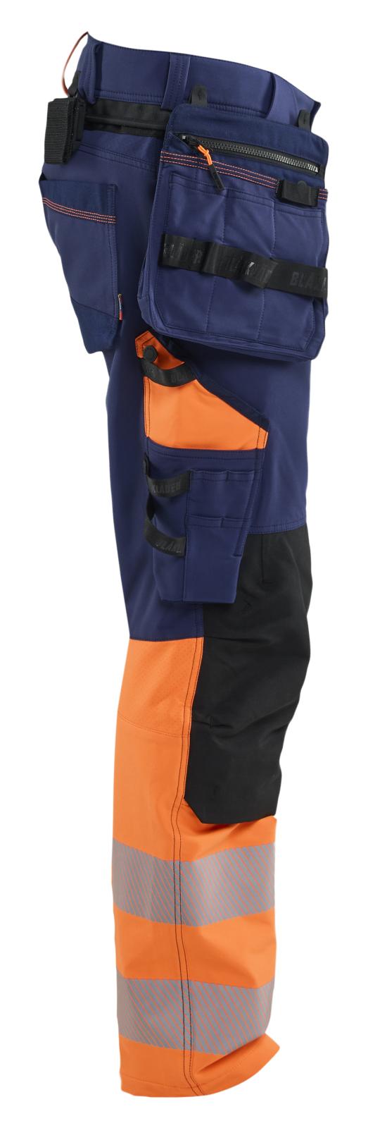 Blaklader High vis ToolRig Werkbroeken 11451648 4-weg stretch HiVis marineblauw-oranje(8953)