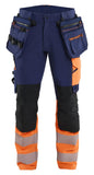 Blaklader High vis ToolRig Werkbroeken 11451648 4-weg stretch HiVis marineblauw-oranje(8953)
