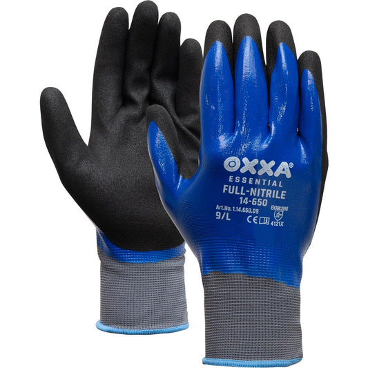 OXXA Essential Handschoen Full-Nitrile 14-650 zwart-blauw