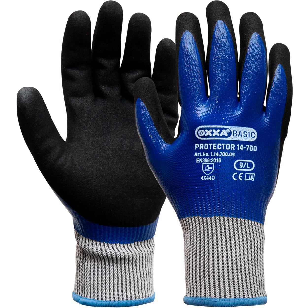OXXA Basic Handschoen Protector 14-700 zwart-blauw