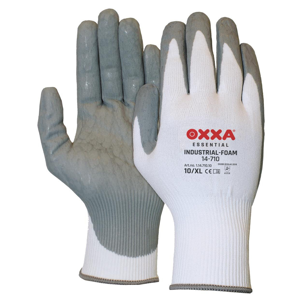 OXXA Essential Handschoen Industrial-Foam 14-710 grijs-wit