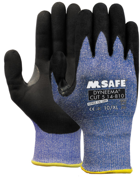 M-Safe Handschoen Dyneema cut 5 14-810 zwart-blauw