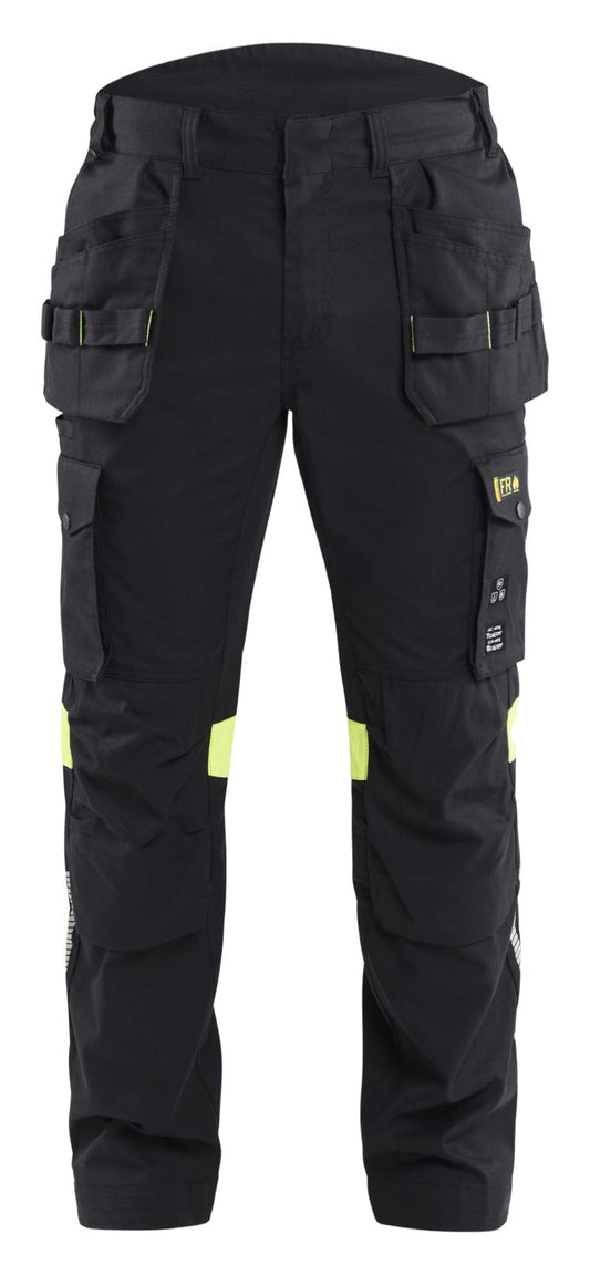 Blaklader Vlamvertragend Multinorm Werkbroeken 14181512 Inherent vlamwerend antistatisch reflectie zwart-fluo geel(9933)