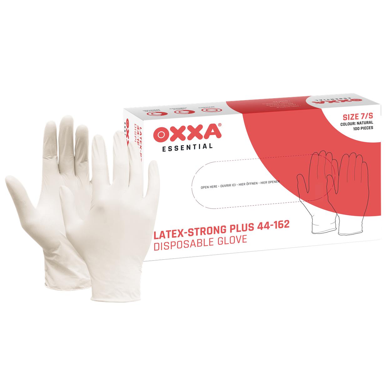 OXXA Essential Handschoen Latex-Strong Plus 44-162 100 stuks dispenser naturel