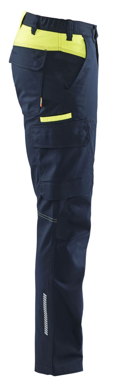 Blaklader Industrie Werkbroeken 14441832 stretch reflectie donker marineblauw-fluo geel(8633)
