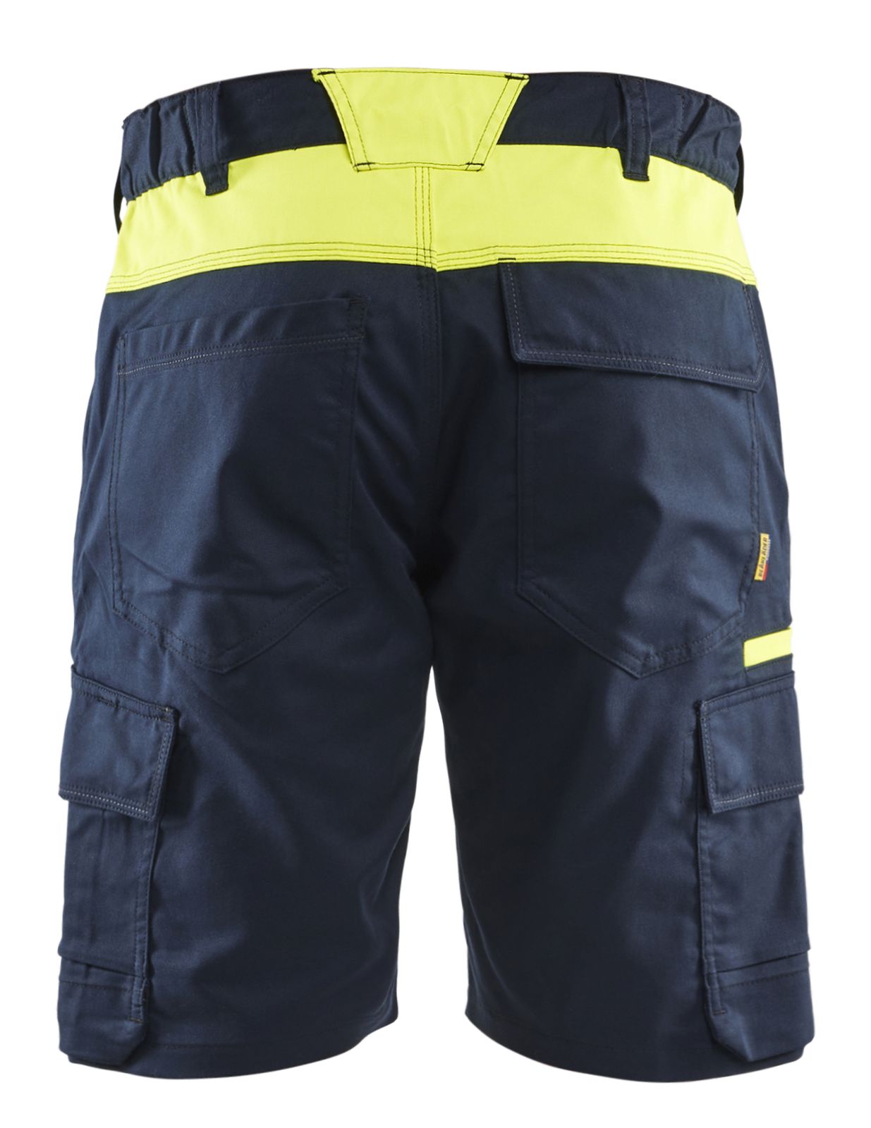 Blaklader Industrie Shorts 14461832 kort stretch reflectie donker marineblauw-fluo geel(8633)