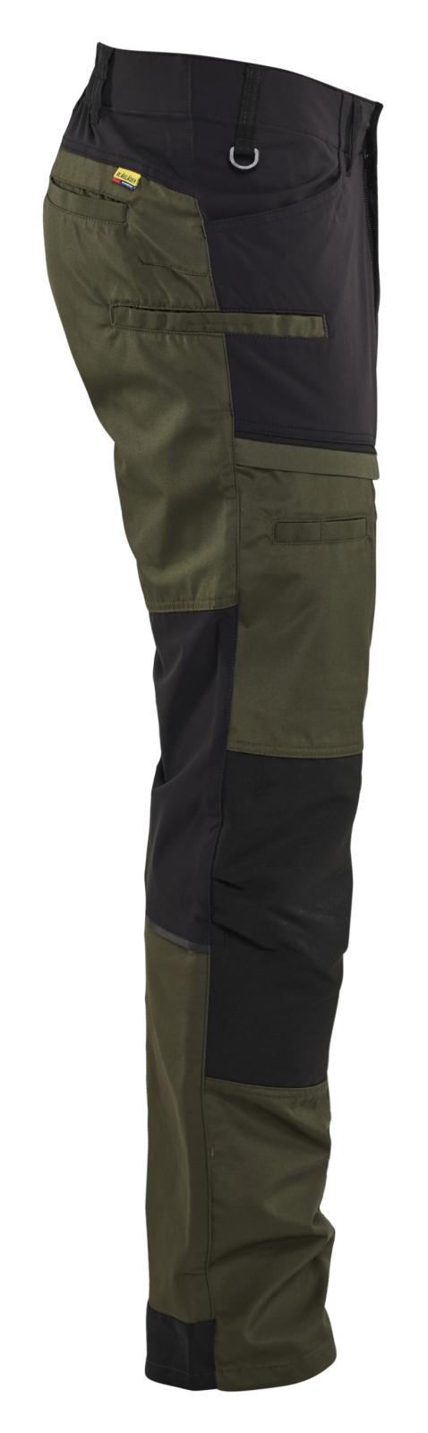 Blaklader Industrie/Service Werkbroeken 14561845 stretch donker herfstgroen-zwart(4298)