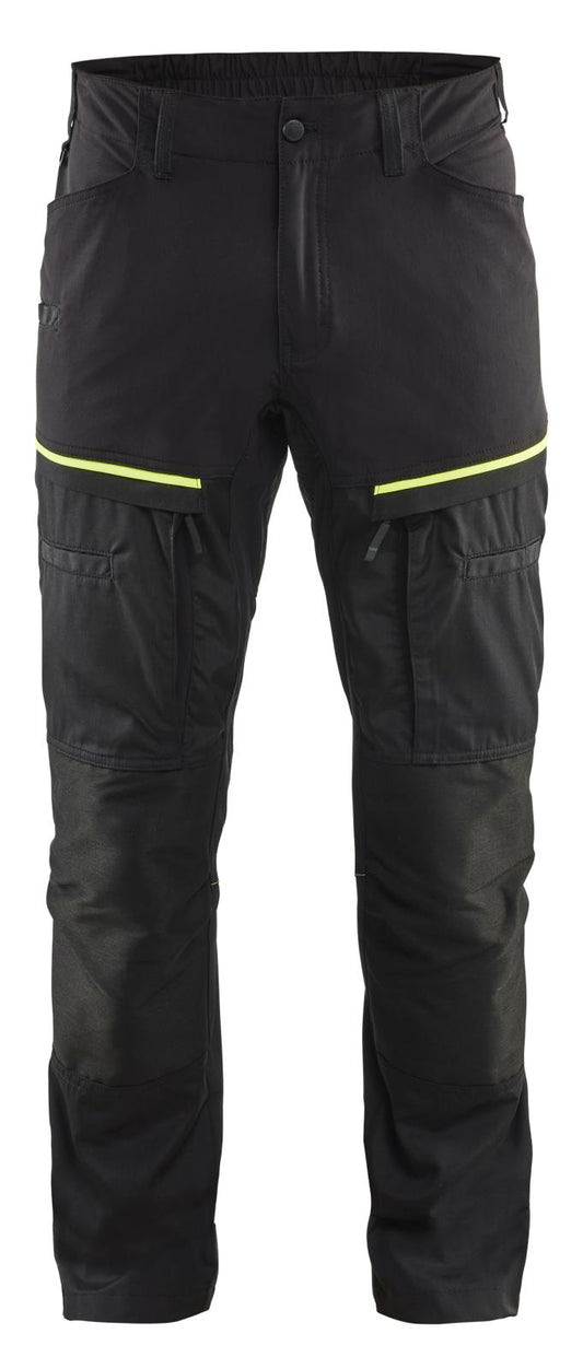 Blaklader Industrie/Service Broeken 14561845 stretch zwart-fluo geel(9933)