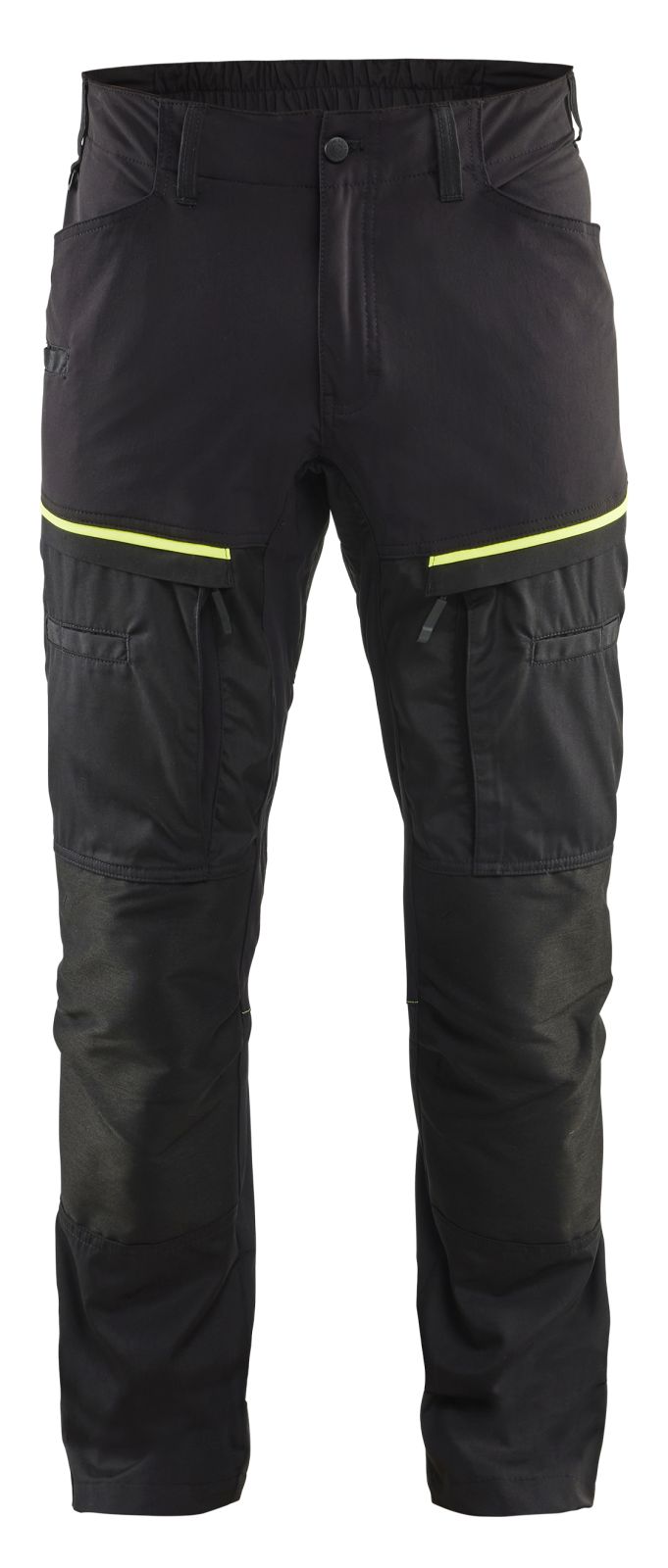 Blaklader Industrie/Service Stretch Broeken 14561845 zwart-fluo geel(9933)