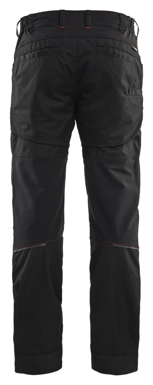Blaklader Industrie/Service Broeken 14561845 stretch zwart-rood(9956)