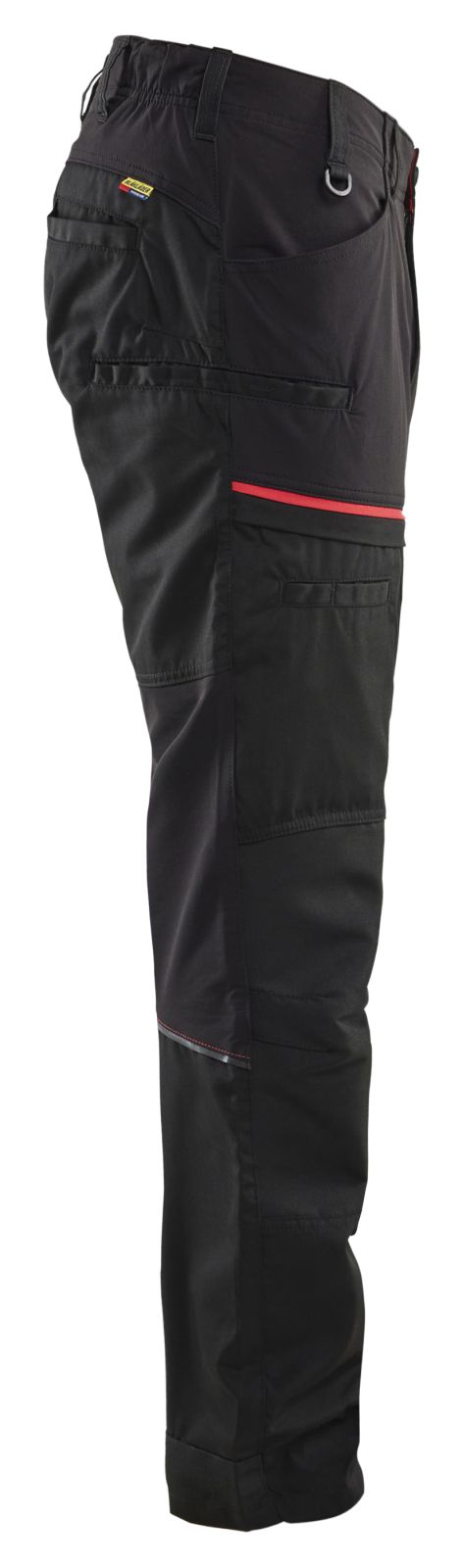 Blaklader Industrie/Service Broeken 14561845 stretch zwart-rood(9956)