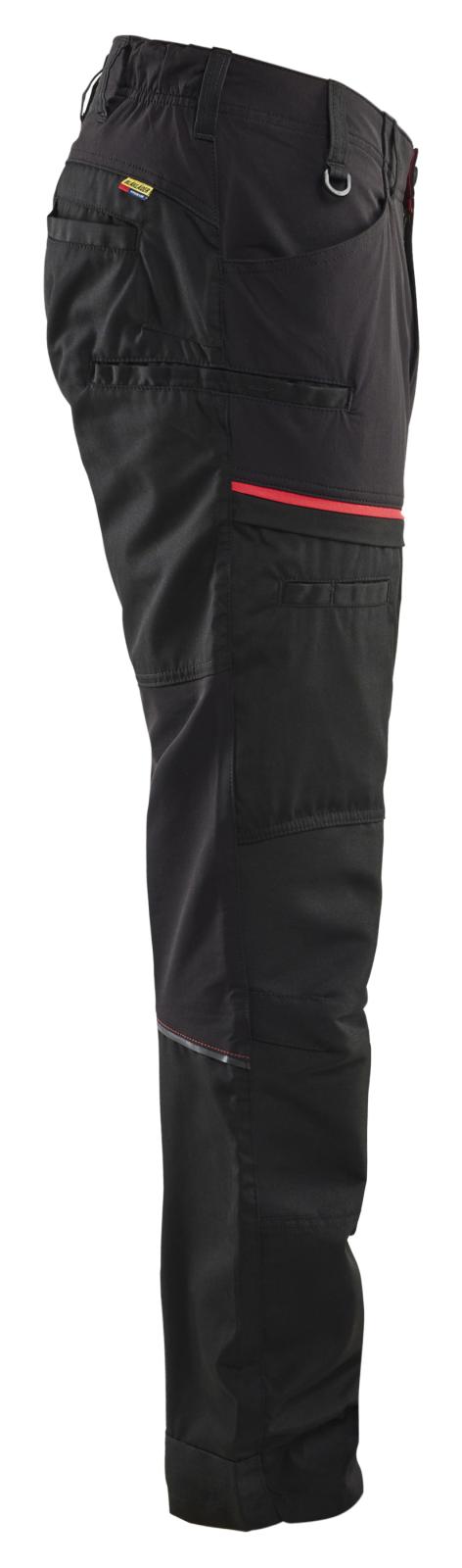 Blaklader Industrie/Service Broeken 14561845 stretch zwart-rood(9956)