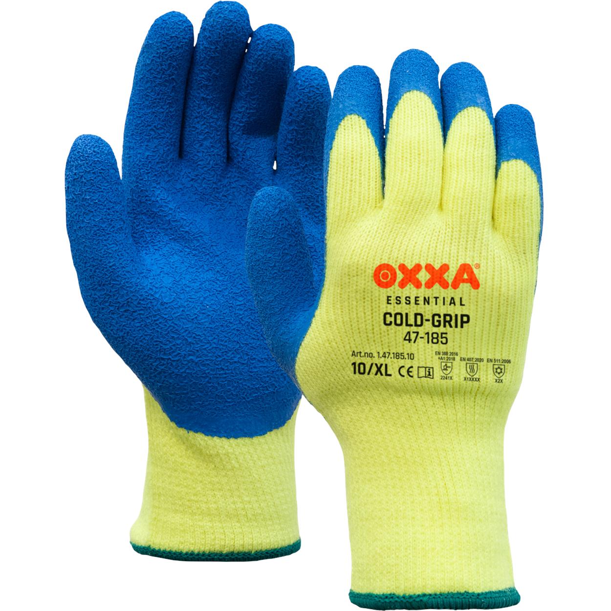 OXXA Essential Handschoenen Cold-Grip 47-185 HiVis fluo geel-blauw