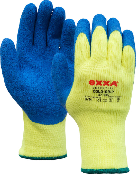 OXXA Essential Handschoenen Cold-Grip 47-185 HiVis fluo geel-blauw