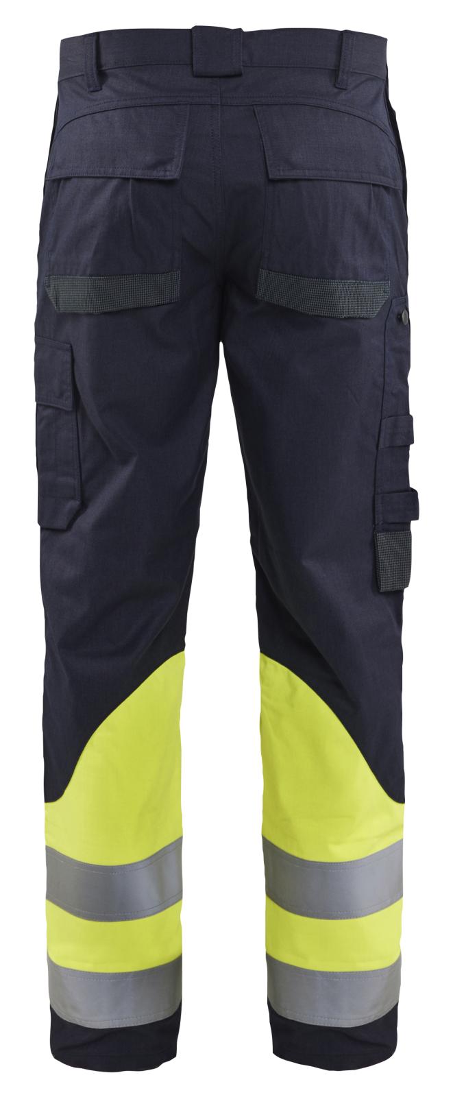 Blaklader Vlamvertragend Multinorm Werkbroeken 14911512 inherent vlamwerend antistatisch APC 2 marineblauw-fluo geel(8933)
