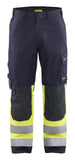 Blaklader Vlamvertragend Multinorm Werkbroeken 14911512 inherent vlamwerend antistatisch APC 2 marineblauw-fluo geel(8933)