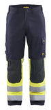 Blaklader Vlamvertragend Multinorm Werkbroeken 14911512 inherent vlamwerend antistatisch APC 2 marineblauw-fluo geel(8933)