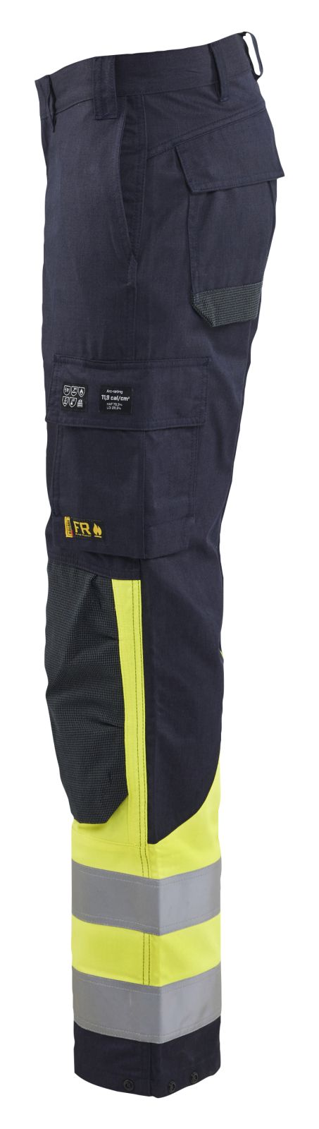 Blaklader Vlamvertragend Multinorm Werkbroeken 14911512 inherent vlamwerend antistatisch APC 2 marineblauw-fluo geel(8933)