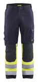 Blaklader Vlamvertragend Multinorm Werkbroeken 14911512 inherent vlamwerend antistatisch APC 2 marineblauw-fluo geel(8933)