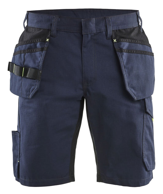 Blaklader Service Shorts 14941330 spijkerzakken donker marineblauw-fluo geel(8633)