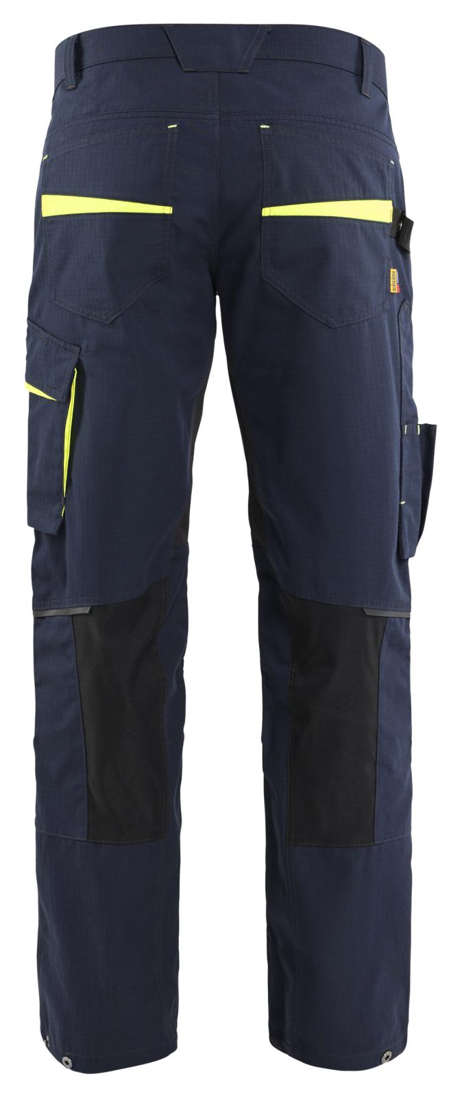 Blaklader Werkbroeken 14951330 stretch donker marineblauw-fluo geel(8633)