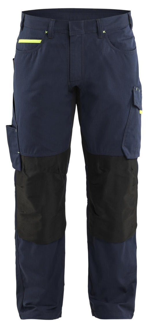 Blaklader Werkbroeken 14951330 stretch donker marineblauw-fluo geel(8633)