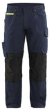 Blaklader Werkbroeken 14951330 stretch donker marineblauw-fluo geel(8633)