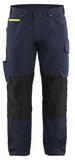Blaklader Werkbroeken 14951330 stretch donker marineblauw-fluo geel(8633)