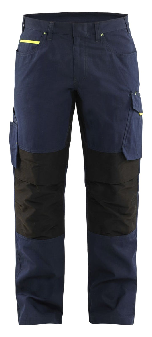 Blaklader Werkbroeken 14951330 stretch donker marineblauw-fluo geel(8633)