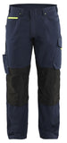 Blaklader Werkbroeken 14951330 stretch donker marineblauw-fluo geel(8633)