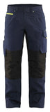 Blaklader Werkbroeken 14951330 stretch donker marineblauw-fluo geel(8633)