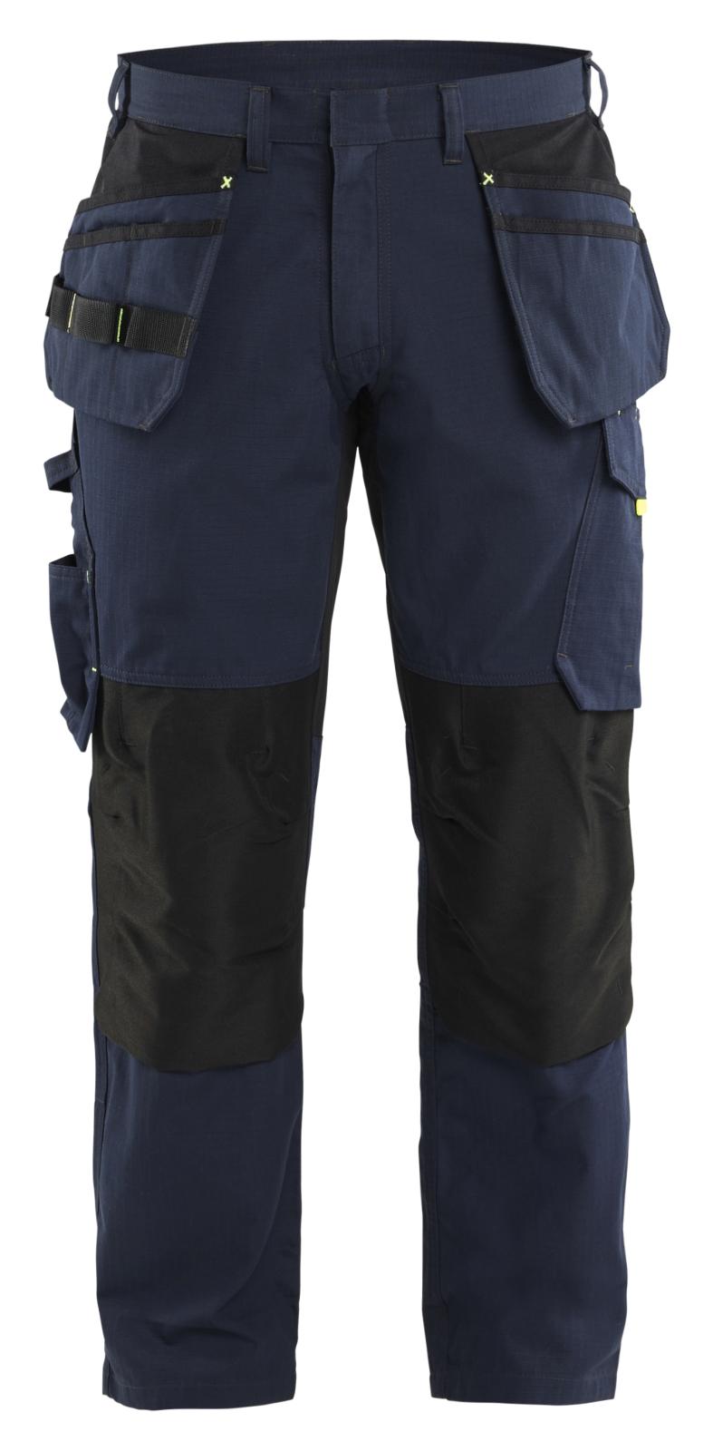 Blaklader Werkbroeken 14961330 stretch donker marineblauw-fluo geel(8633)