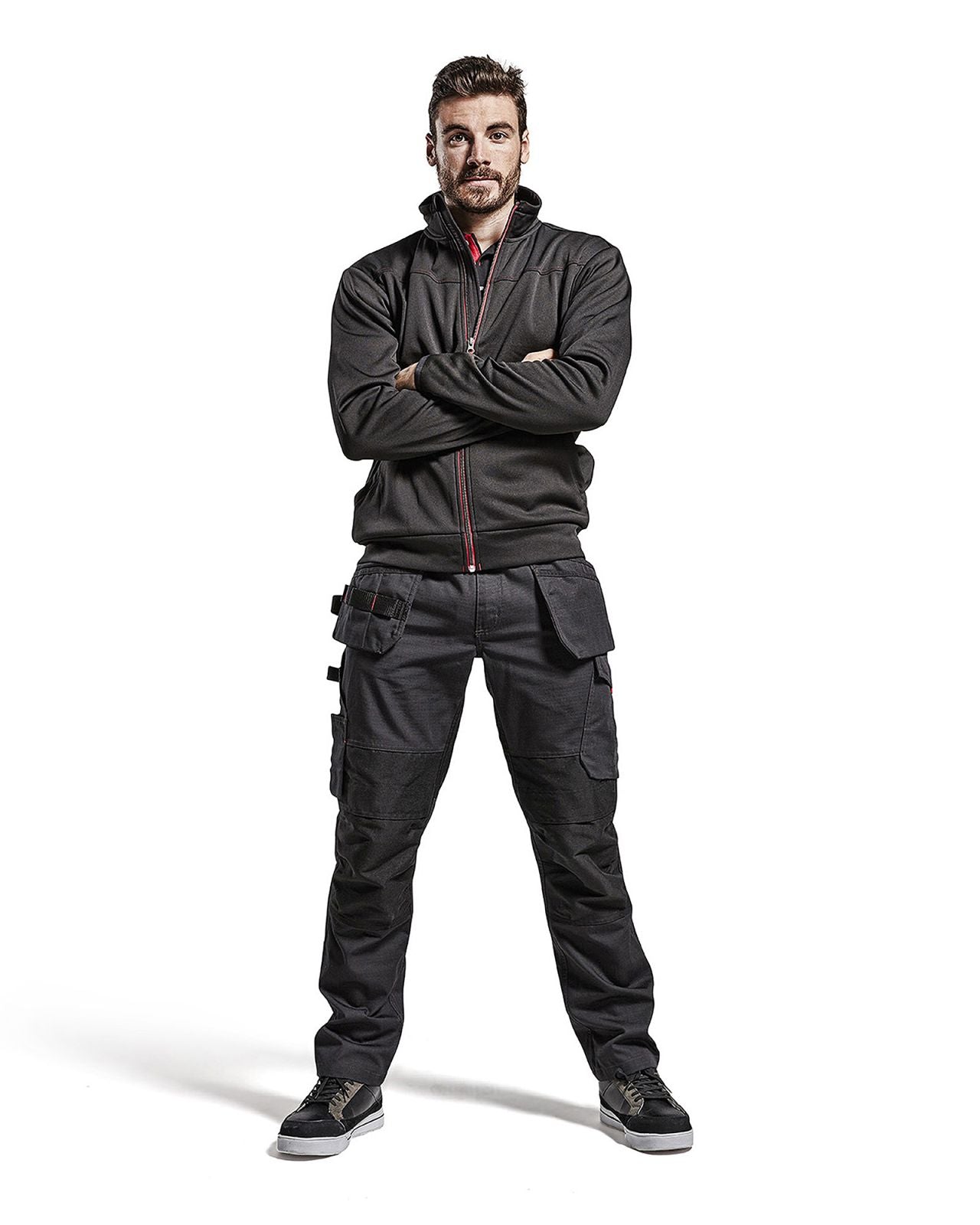 Blaklader Broeken 14961330 met Stretch zwart-rood(9956)