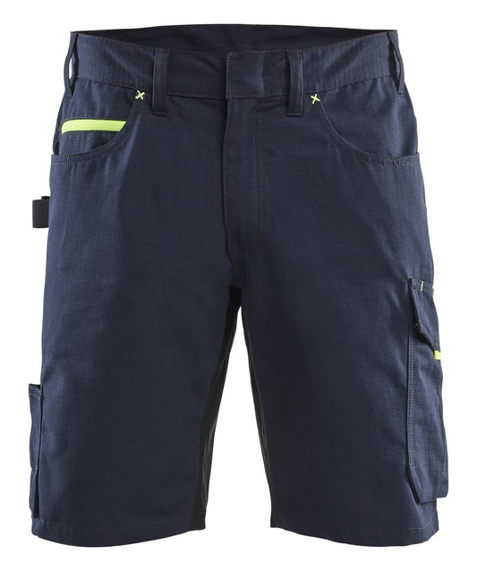 Blaklader Service Shorts 14991330 donker marineblauw-fluo geel(8633)