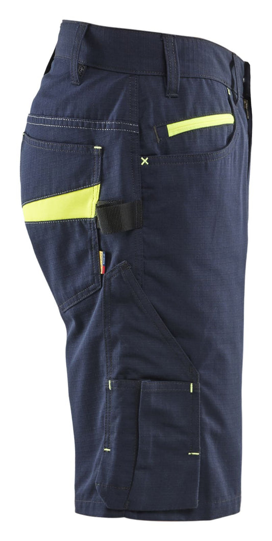 Blaklader Service Shorts 14991330 donker marineblauw-fluo geel(8633)