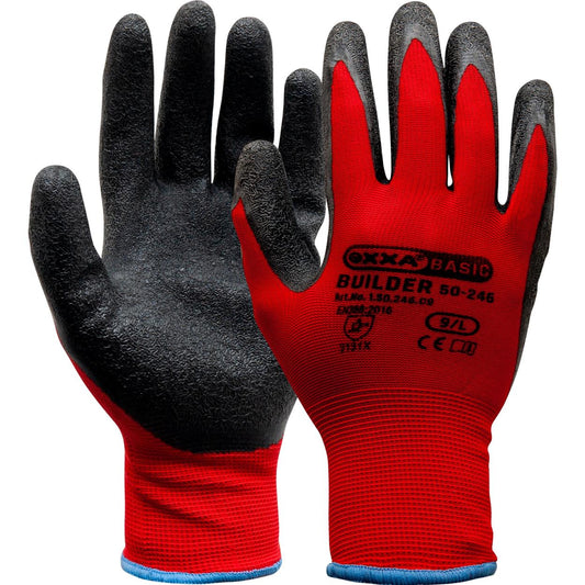 OXXA Basic Handschoen Builder 50-246 zwart-rood