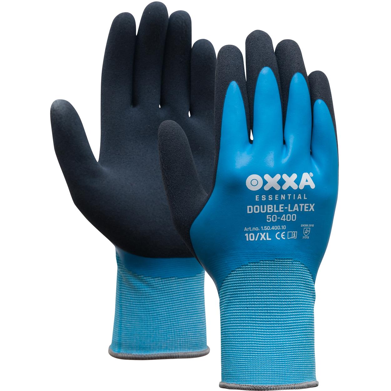OXXA Essential Handschoen Double-Latex 50-400 zwart-blauw