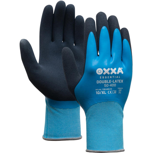 OXXA Essential Handschoen Double-Latex 50-400 zwart-blauw