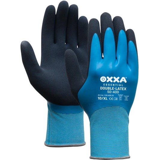 OXXA Essential Handschoen Double-Latex 50-400 zwart-blauw