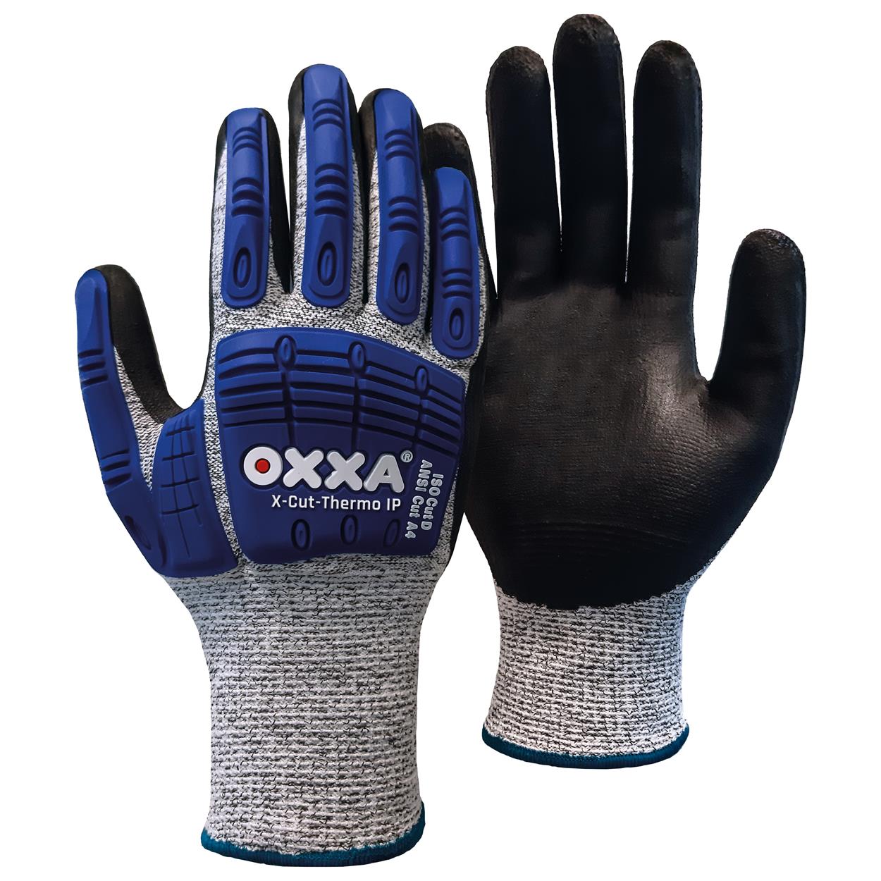 OXXA Premium Handschoen X-Cut-Thermo IP 51-805 zwart-blauw-grijs