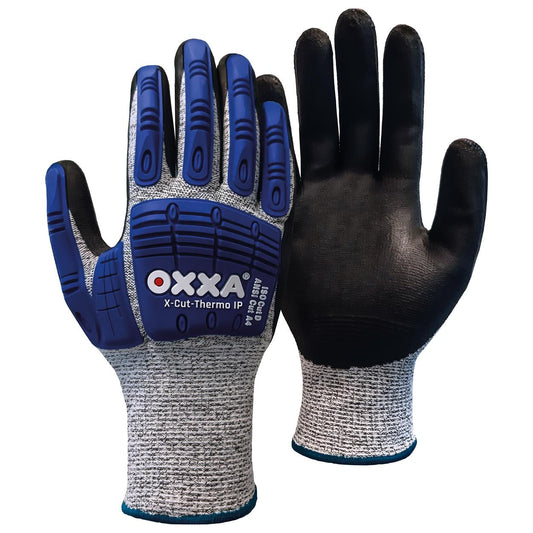 OXXA Premium Handschoen X-Cut-Thermo IP 51-805 zwart-blauw-grijs