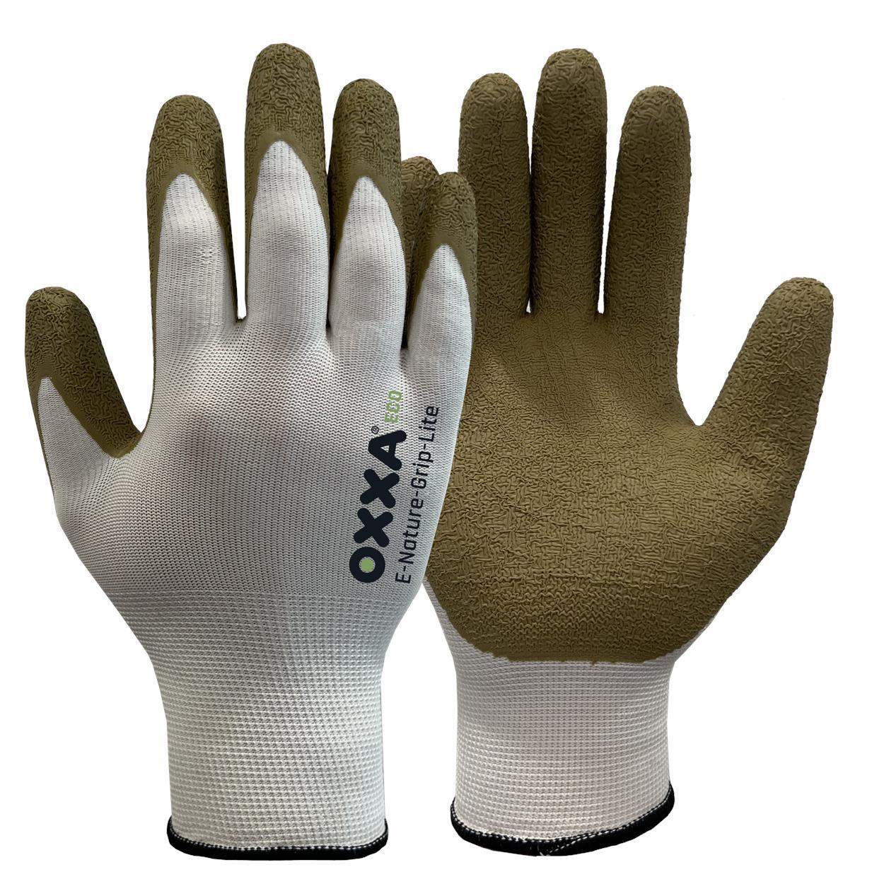 OXXA Premium ECO Handschoen E-Nature-Grip-Lite 52-025 grip verkoeling olijfgroen-wit