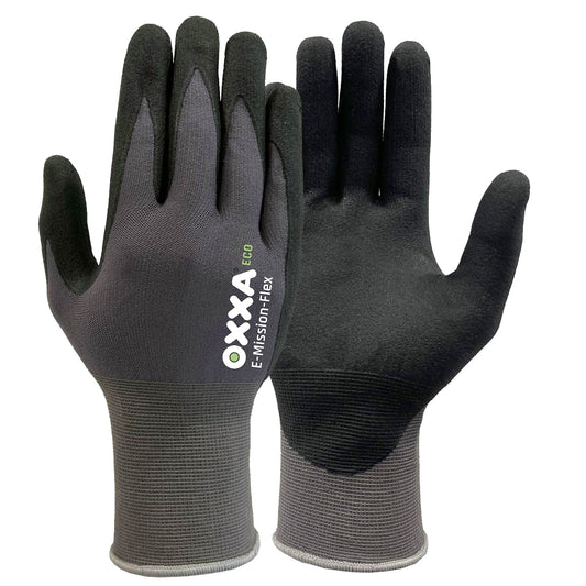 OXXA Premium ECO Handschoen E-Mission-Flex 52-200 grip touchscreen zwart-grijs