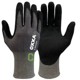 OXXA Premium ECO Handschoen E-Mission Cut C 52-700 snij C touchscreen ventilatie zwart-grijs