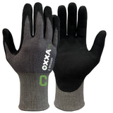 OXXA Premium ECO Handschoen E-Mission Cut C 52-700 snij C touchscreen ventilatie zwart-grijs