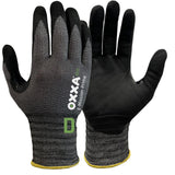 OXXA Premium ECO Handschoen E-Mission-Prime Cut D 52-720 snij D touchscreen ventilatie zwart-peper & zoutgrijs