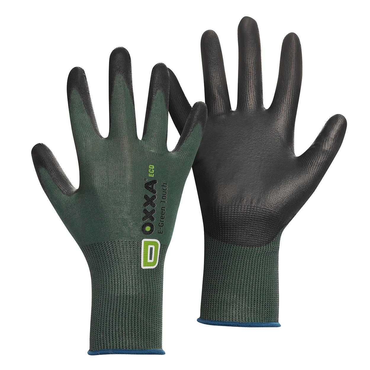 OXXA Premium ECO Handschoen E-Green-Touch Cut D 52-730 snij D touchscreen zwart-peper & zoutgrijs