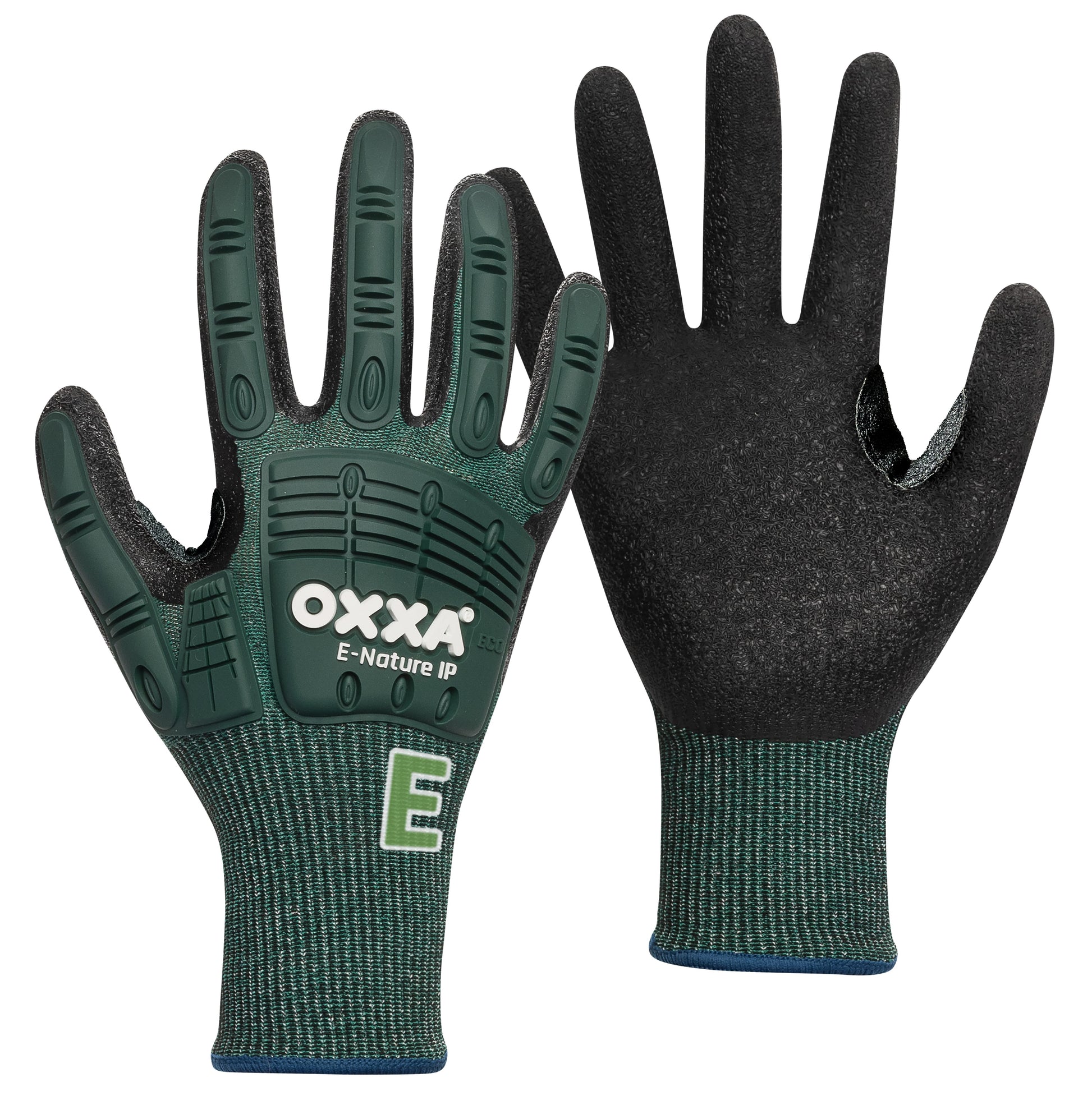 OXXA Premium ECO Handschoen E-Nature-IP Cut E 52-750 snij E grip zwart-groen