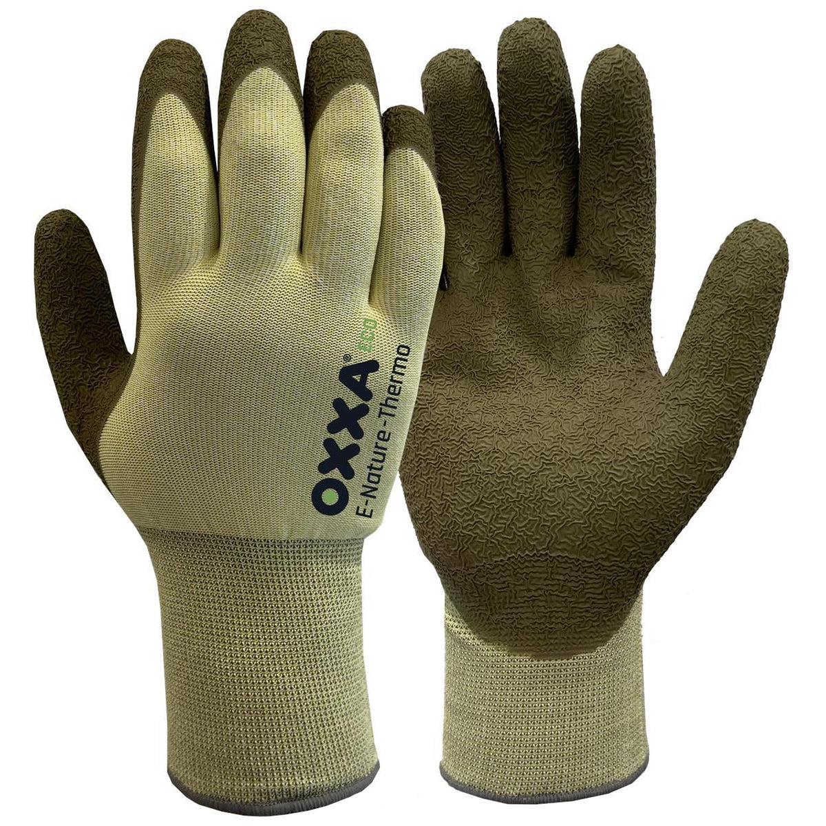 OXXA Premium ECO Handschoen E-Nature-Thermo 52-800 kou ventilatie olijfgroen-zachtgeel